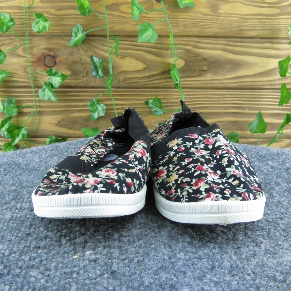 Rocket Dog Plush Foam Women Flat Shoes‎ Black Fabric Slip On Size 6.5 Medium
